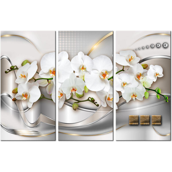 East Urban Home Blühende Orchideen I' Grafik Mehrteiliges Bild auf